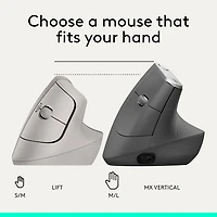 Logitech Lift Vertical Ergonomic Wireless Mouse - Sand