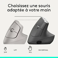Logitech Lift Vertical Ergonomic Wireless Mouse - Sand
