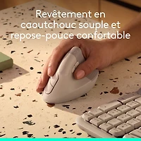 Logitech Lift Vertical Ergonomic Wireless Mouse - Sand