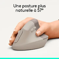 Logitech Lift Vertical Ergonomic Wireless Mouse - Sand