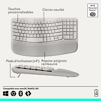 Logitech Wave Keys Wireless Ergonomic Keyboard - Sand