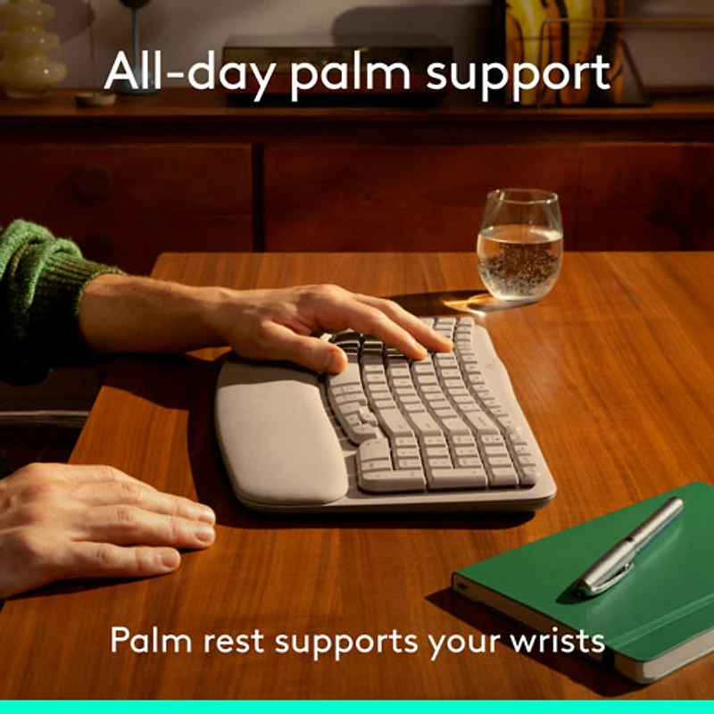 Logitech Wave Keys Wireless Ergonomic Keyboard - Sand
