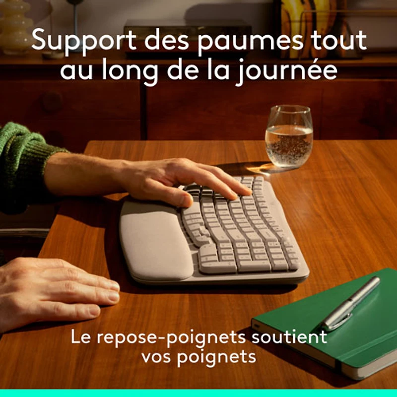 Logitech Wave Keys Wireless Ergonomic Keyboard - Sand
