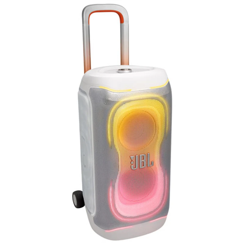 Haut-parleur de fête sans fil Bluetooth résistant aux éclaboussures PartyBox 330 de JBL - Blanc
