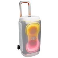 Haut-parleur de fête sans fil Bluetooth résistant aux éclaboussures PartyBox 330 de JBL - Blanc