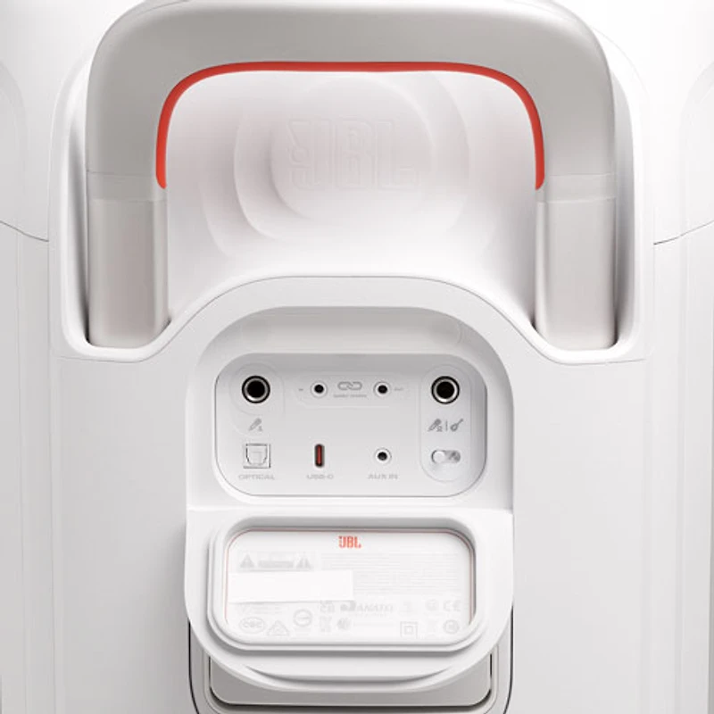 Haut-parleur de fête sans fil Bluetooth résistant aux éclaboussures PartyBox 330 de JBL - Blanc