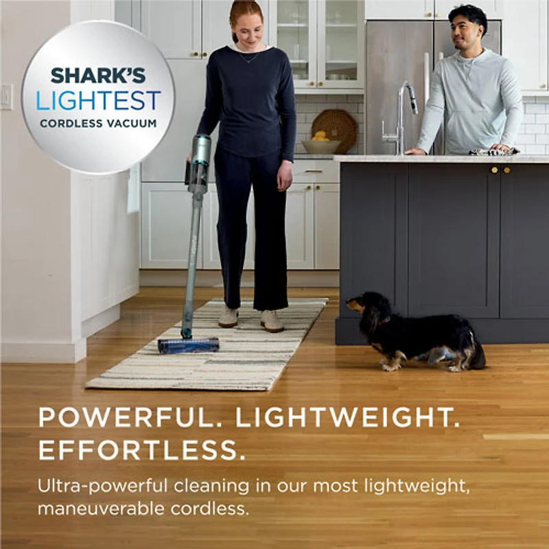 Aspirateur-balai sans fil et sans sac PowerLite de Shark avec autonomie de 40 min, léger - Bleu glacier