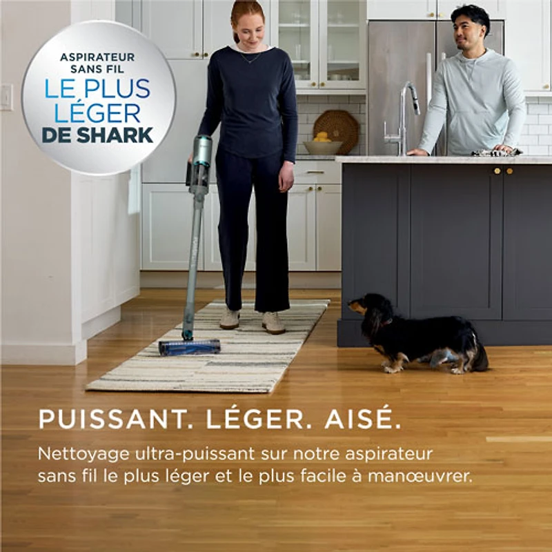 Aspirateur-balai sans fil et sans sac PowerLite de Shark avec autonomie de 40 min, léger - Bleu glacier