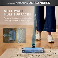 Aspirateur-balai sans fil et sans sac PowerLite de Shark avec autonomie de 40 min, léger - Bleu glacier