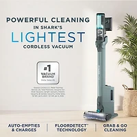 Aspirateur-balai sans fil et sans sac PowerLite de Shark avec autonomie de 40 min, léger - Bleu glacier