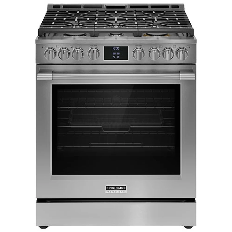 Frigidaire Pro 30" 6 Cu. Ft. True Convection 6-Burner Slide-In Gas Range (PCFG3080AF) - Stainless Steel