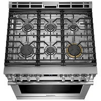 Frigidaire Pro 30" 6 Cu. Ft. True Convection 6-Burner Slide-In Gas Range (PCFG3080AF) - Stainless Steel