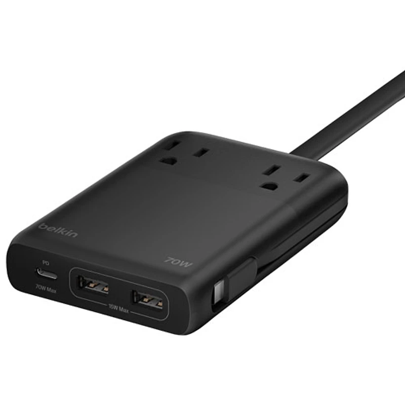 Station de recharge USB-C/USB-A GaN à 6 ports 70 W de Belkin - Noir