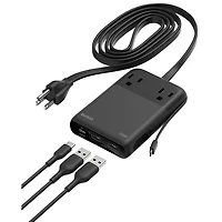 Station de recharge USB-C/USB-A GaN à 6 ports 70 W de Belkin - Noir