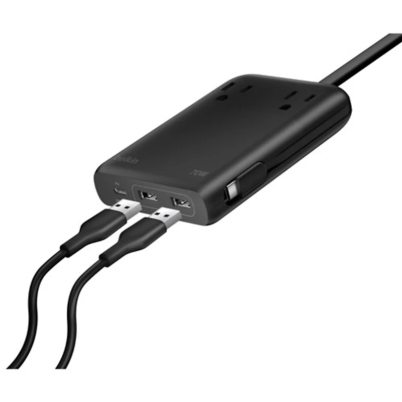 Station de recharge USB-C/USB-A GaN à 6 ports 70 W de Belkin - Noir