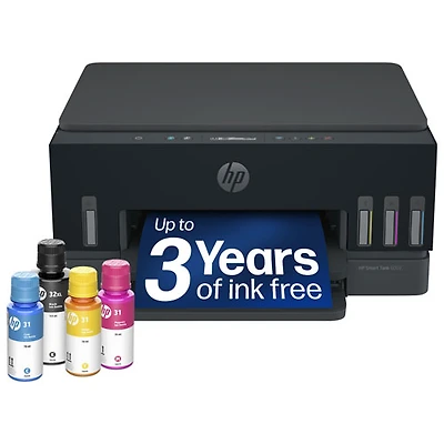 Imprimante à jet d'encre tout-en-un sans fil Smart Tank 6003 de HP - Noir - Recharge d'encre gratuite jusqu'à 3 ans incluse