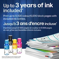 Imprimante à jet d'encre tout-en-un sans fil Smart Tank 6003 de HP - Noir - Recharge d'encre gratuite jusqu'à 3 ans incluse