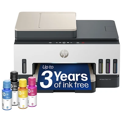 HP Smart Tank 7603 Wireless All-In-One Inkjet Printer - White - Free Refillable Ink Up to 3 Years Included