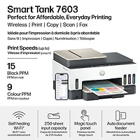 HP Smart Tank 7603 Wireless All-In-One Inkjet Printer - White - Free Refillable Ink Up to 3 Years Included
