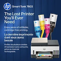 HP Smart Tank 7603 Wireless All-In-One Inkjet Printer - White - Free Refillable Ink Up to 3 Years Included