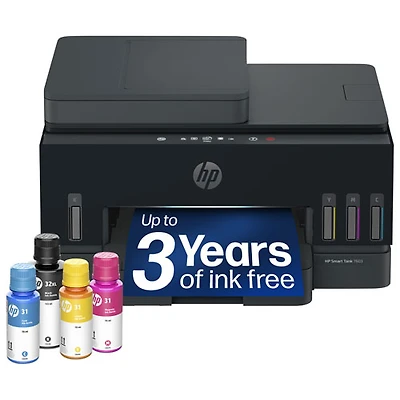 HP Smart Tank 7603 Wireless All-In-One Inkjet Printer - Black - Free Refillable Ink Up to 3 Years Included