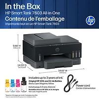HP Smart Tank 7603 Wireless All-In-One Inkjet Printer - Black - Free Refillable Ink Up to 3 Years Included