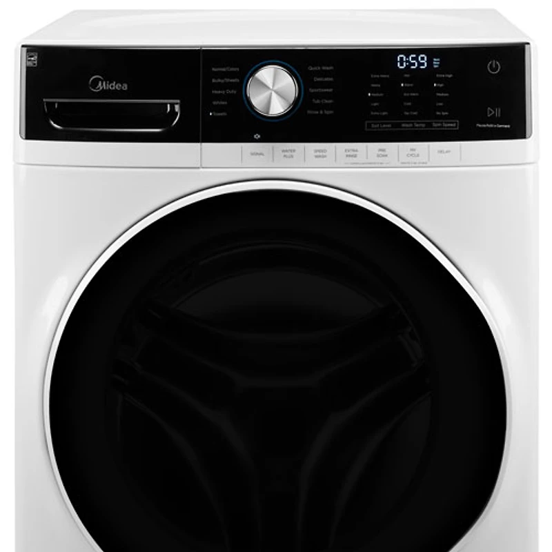 Laveuse à vapeur à chargement frontal haute efficacité 5,2 pi³ de Midea (MLH52N4AWW) - Blanc