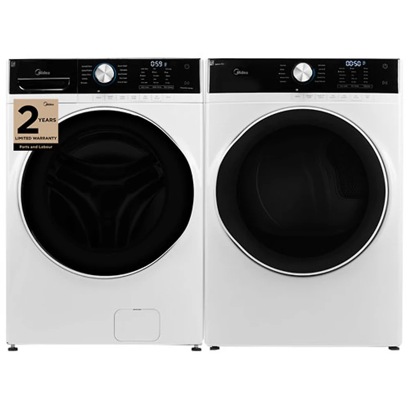 Laveuse à vapeur à chargement frontal haute efficacité 5,2 pi³ de Midea (MLH52N4AWW) - Blanc