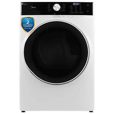 Sécheuse électrique à chargement frontal de 8 pi³ de Midea (MLE52N4AWW) - Blanc
