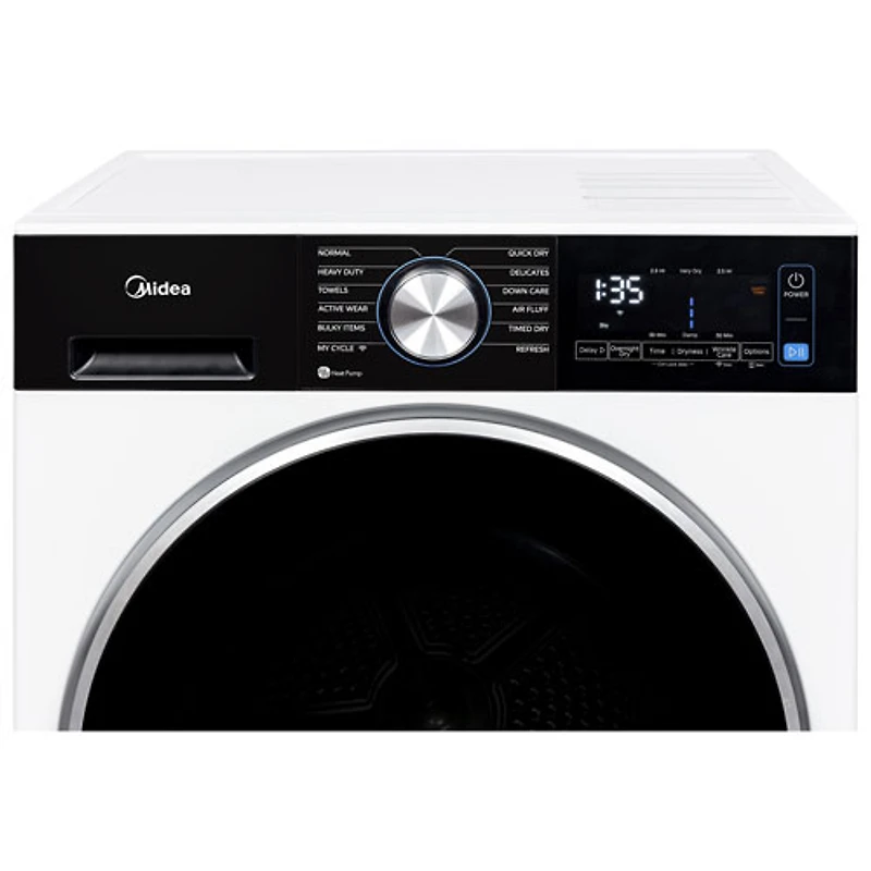 Sécheuse électrique compacte à chargement frontal avec pompe à chaleur de 4,4 pi³ de Midea (MLHE31S2BBW) - Blanc