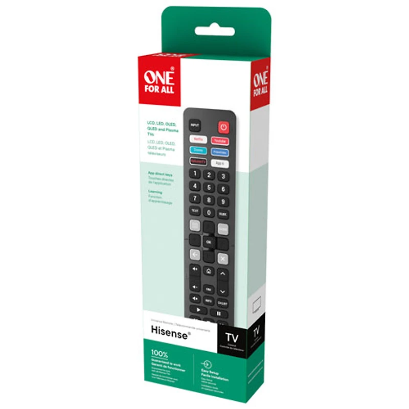 One For All Hisense TV Replacement Remote Control (URC4916)