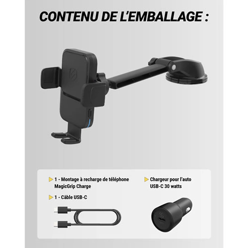 Scosche MagicGrip 10W Wireless Charging Phone Mount (SUHQWDM-SP)