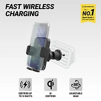 Scosche MagicGrip 10W Qi Fast Charging 3-in-1 Wireless Vent Mount Auto Grip (SUHQWDSVM-SP )