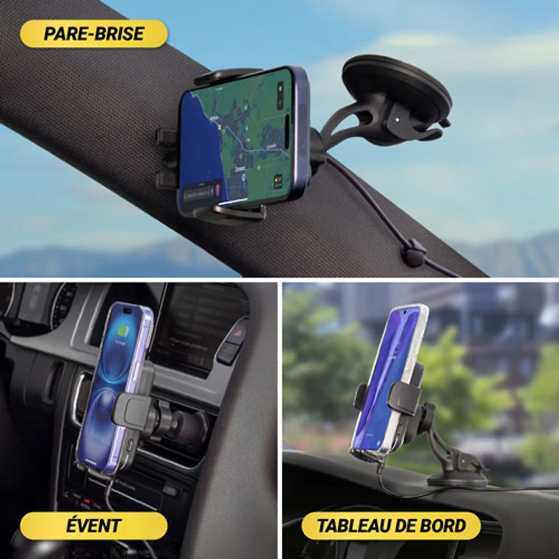 Scosche MagicGrip 10W Qi Fast Charging 3-in-1 Wireless Vent Mount Auto Grip (SUHQWDSVM-SP )