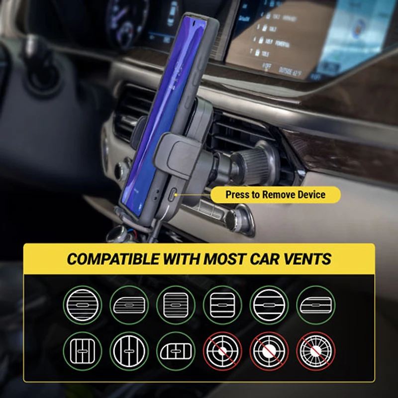 Scosche MagicGrip 10W Qi Fast Charging 3-in-1 Wireless Vent Mount Auto Grip (SUHQWDSVM-SP )