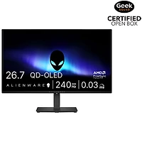 Open Box - Alienware 27" WQHD 240Hz 0.03ms GTG QD-OLED FreeSync Gaming Monitor (AW2726DM) - Black