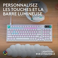 Clavier de jeu mécanique rétroéclairé pleine grandeur à touches tactiles G316 X de Logitech - Blanc - Anglais