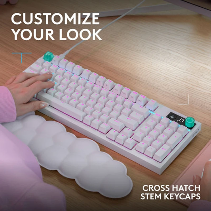 Clavier de jeu mécanique rétroéclairé pleine grandeur à touches tactiles G316 X de Logitech - Blanc - Anglais