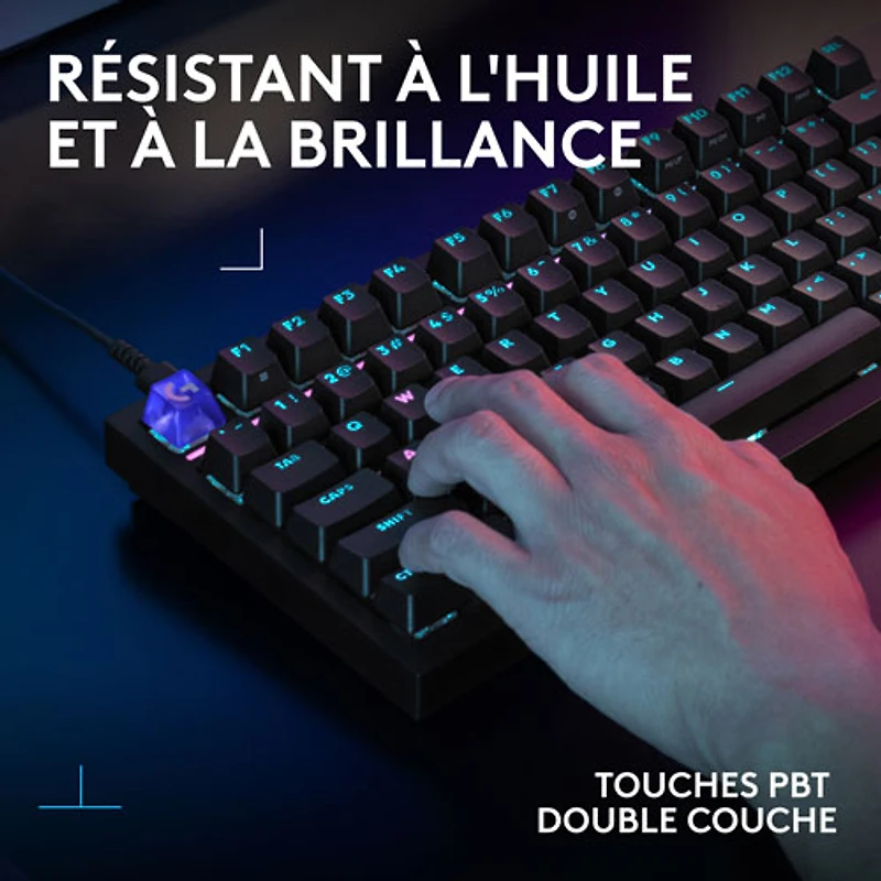 Clavier de jeu mécanique rétroéclairé pleine grandeur à touches tactiles G316 X de Logitech - Noir - Anglais
