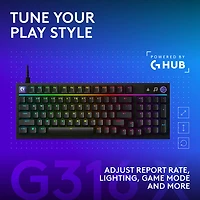 Clavier de jeu mécanique rétroéclairé pleine grandeur à touches tactiles G316 X de Logitech - Noir - Anglais