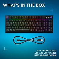 Clavier de jeu mécanique rétroéclairé pleine grandeur à touches tactiles G316 X de Logitech - Noir - Anglais