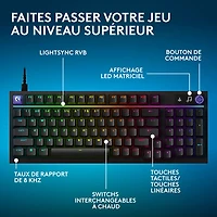 Clavier de jeu mécanique rétroéclairé pleine grandeur à touches tactiles G316 X de Logitech - Noir - Anglais