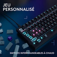 Clavier de jeu mécanique rétroéclairé pleine grandeur à touches tactiles G316 X de Logitech - Noir - Anglais
