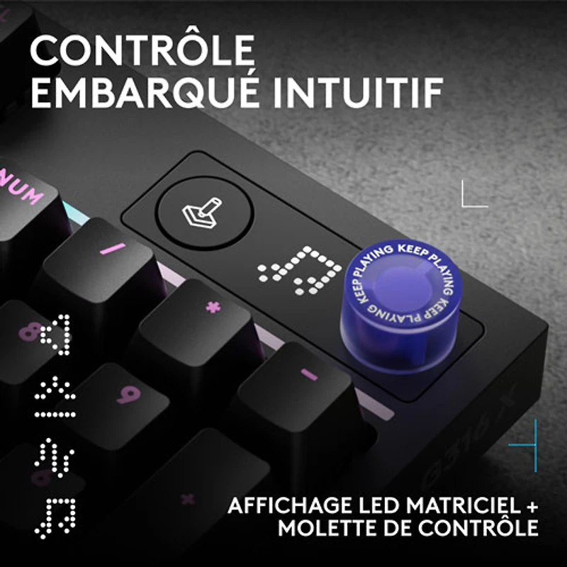 Clavier de jeu mécanique rétroéclairé pleine grandeur à touches tactiles G316 X de Logitech - Noir - Anglais