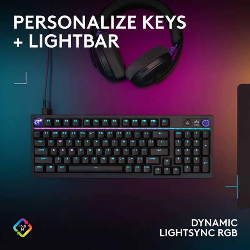 Clavier de jeu mécanique rétroéclairé pleine grandeur à touches linéaires G316 X de Logitech - Noir - Anglais