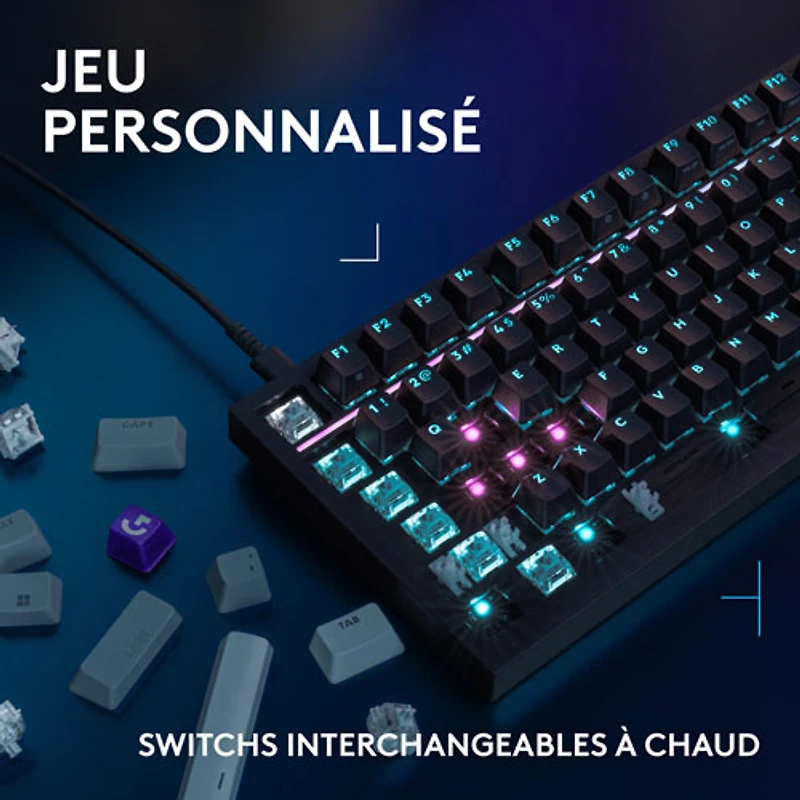 Clavier de jeu mécanique rétroéclairé pleine grandeur à touches linéaires G316 X de Logitech - Noir - Anglais