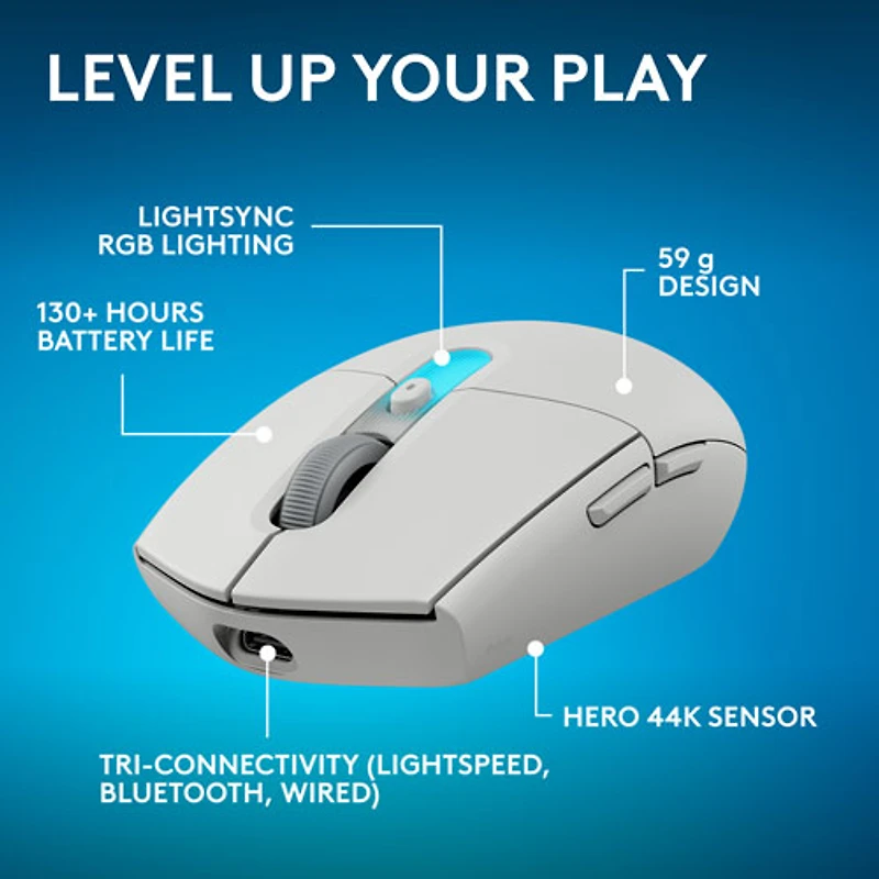 Souris de jeu optique Bluetooth 44 000 ppp G305 X SUPERLIGHT de Logitech - Blanc