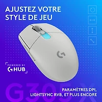 Souris de jeu optique Bluetooth 44 000 ppp G305 X SUPERLIGHT de Logitech - Blanc