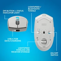 Souris de jeu optique Bluetooth 44 000 ppp G305 X SUPERLIGHT de Logitech - Blanc