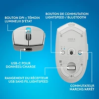 Souris de jeu optique Bluetooth 44 000 ppp G305 X SUPERLIGHT de Logitech - Blanc